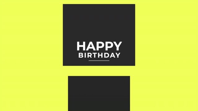 Happy Birthday with black lines, holidays and party style background