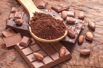 chocolate and cacao beans - 490759379