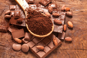 chocolate and cacao beans - 490759381