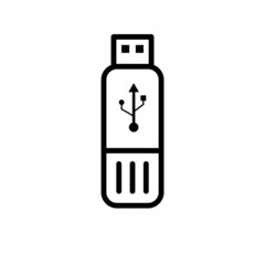 USB Flash Drive Icon Vector Illustration Flat Design