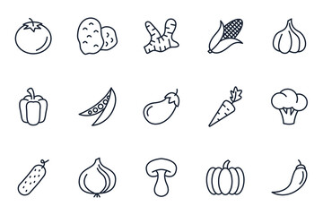 set of Vegetables elements symbol template for graphic and web design collection logo vector illustration