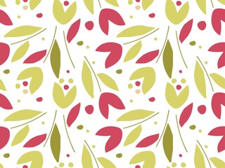 Naadloos patroon met bloemen. Handgetekende organische vormen in pastelkleuren. Trendy collage stijl vectorillustratie voor behang, textiel, verpakking. Minimale natuurlijke kunst aan de muur
