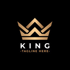 Fototapeta premium Gold king elegant logo icon template