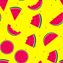 Watermelon Seamless Pattern Background. Illustration.