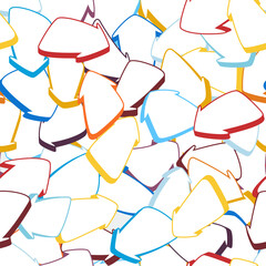 Colored arrows in different direction. Seamless pattern. Vector illustration.