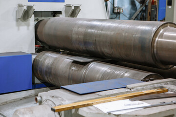 A sheet of iron that passes through the bending machine. Automation