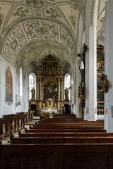Fototapeta na wymiar Interior of a large church or cathedral