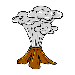 Hand drawn eruption. Vector illustration