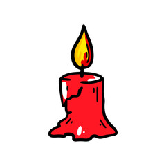 Hand drawn candle. Vector illustration