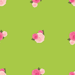 Seamless Pattern Background with Flowers. Illustration