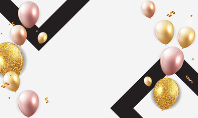 Holiday Background with Balloons. Illustration.