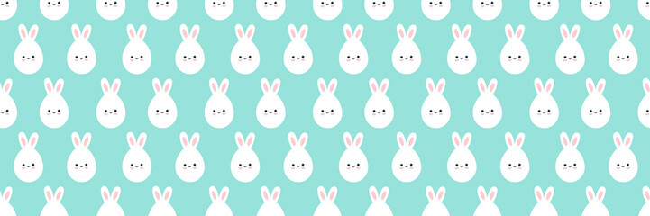 Seamless Easter pattern with eggs with rabbit ears