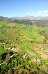 La Serranía de Ronda desde el Mirador la Sevillana, provincia de Málaga, Andalucía, España