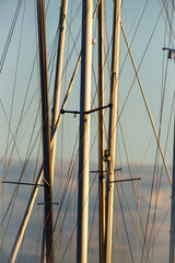 Yacht bare masts