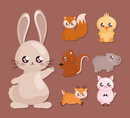seven cute animals