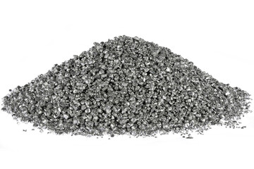aluminum granules isolated on white background