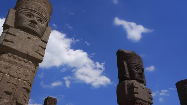 Tula Warrior Atlantes, ancient Toltec Columns in Mexico
