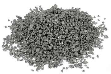titanium granules isolated on white background