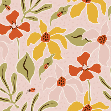Retro floral seamless patterns