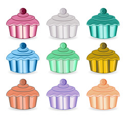 set of cupcakes
