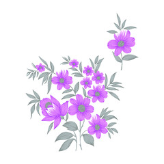 Naklejka na ściany i meble Digital textile flower and leaves beautiful with new style