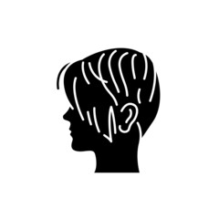 Woman short hair color line icon. Beauty industry. Hairdresser service.