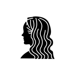 Fototapeta premium Woman hollywood wave color line icon. Beauty industry. Hairdresser service.