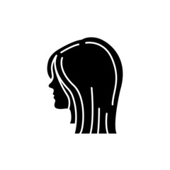 Womans hairstyle color line icon. Beauty industry. Hairdresser service.
