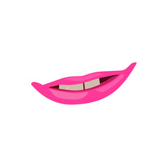 Vector illustration of red female lips sexy female lips beauty concept