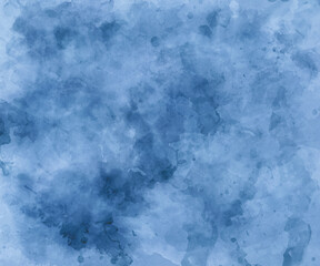 Abstract soft blue watercolor background. Digital art painting.