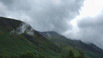 clouds over the mountains