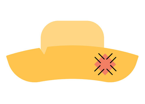 festive wide hat on a white background. Illustration.
