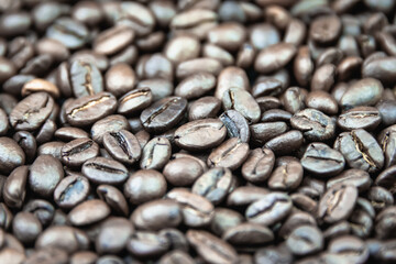 Grain coffee close-up. Background for text.