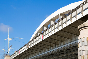 Modern bridge over Warta river.