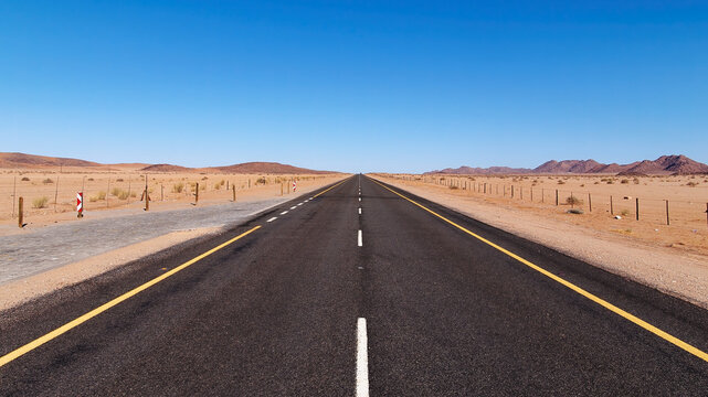 Low angle view of the road in Republic of South Africa to Namibia