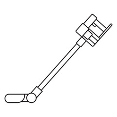 Hoseless Electric Vacuum Cleaner, Upright Cordless Vacuum Cleaner. Black and white icon. Illustration
