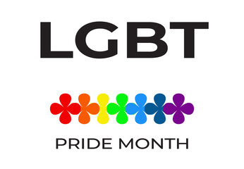 Rainbow colors, Pride month, Greeting card, invitation. Illustration