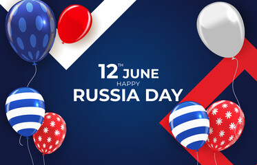 Happy Russia day holiday background. Illustration
