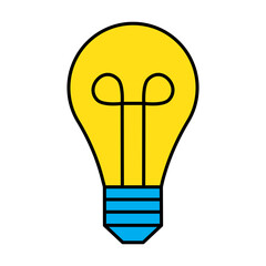 Simple Bulb Icon Isolated on White. Illustration