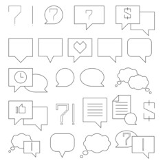 Message and Comment related line icon set. Chat and Communication vector icons.