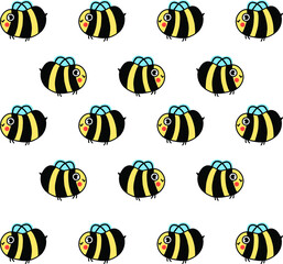 Bees. Illustration. Pattern with bees. Vector
