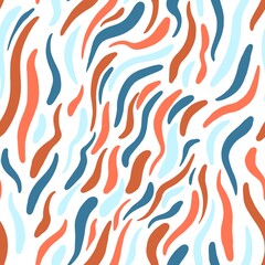 Abstract seamless stripes pattern. Colourful hand draw illustration. Design for wallpaper, clothes, package and other 