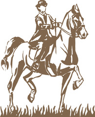 Fototapeta na wymiar vector illustration. Horse. Horseback riding. Jockey. Illustration. 