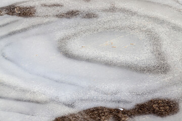 a thick layer of ice formed on the territory of the field