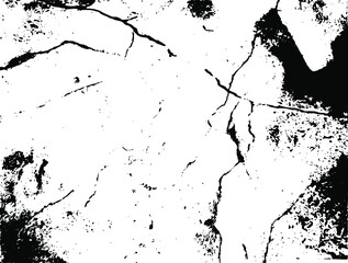 Obraz premium Rustic cracked vector texture with many cracks and scratches. Abstract background. Broken and damaged surface. Aged backdrop. Vector graphic illustration with transparent white. EPS10.