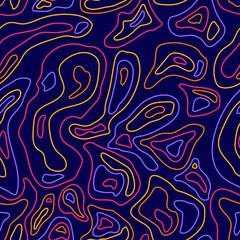 Obraz premium Topographic contour lines map seamless pattern