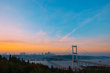 Istanbul. Cityscape of Istanbul at sunset from Nakkastepe