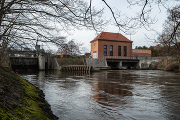 Kuźnice hydroelectric power plant on the Radunia River 