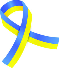 Ukraine flag colors blue and yellow ribbon - 490780598