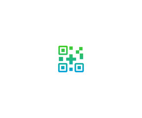 QR Code Logo Design Template Vector Graphic Branding Element.